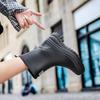 Модные уличные носимые простые женские резиновые сапоги средней высоты, водная обувь, взрослые резиновые сапоги, водонепроницаемая, нескользящая, на толстой подошве, водная обувь