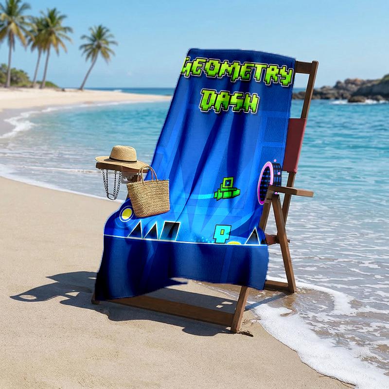 Geometry Dash Fashion Beach Towel: Ideal for Summer Adventures Soft, absorbent and quick drying suitable for swimming and bathing