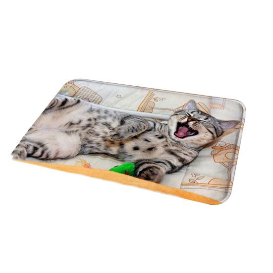 Дверной коврик противоскользящий 3D коралловый бархатный коврик с рисунком кошки и собаки для двери спальни