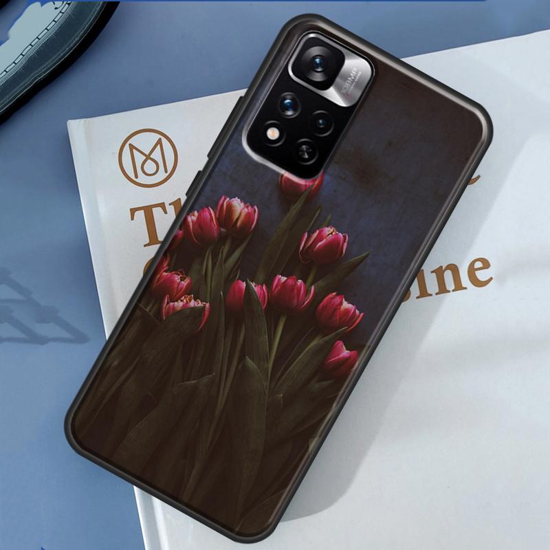 Цветочный чехол с тюльпанами для Xiaomi Redmi Note 14 13 11 9 10 12 Pro 9S 10S 11S 12S Redmi 10C 12C 13C 14C