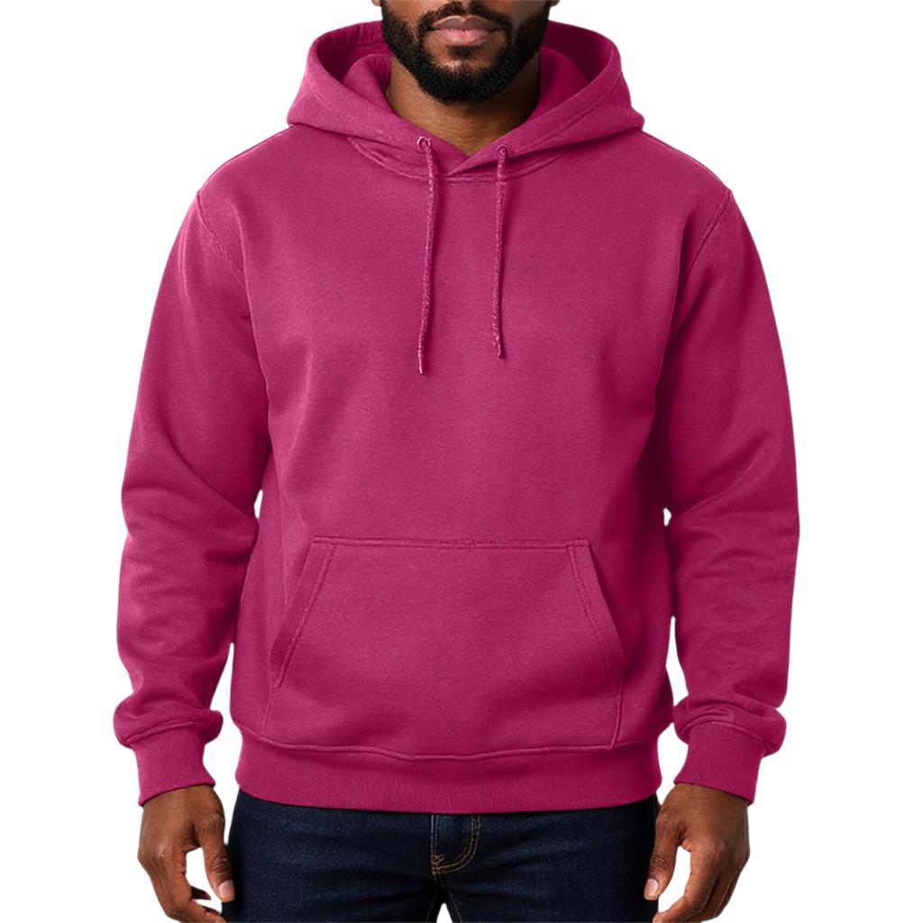 Men's Solid Color Adding Fleece Loose Hooded Hood Hoodie