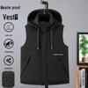 Осень/Зима Новый Модный Мужской Утепленный Хлопковый Жилет с Капюшоном для Защиты от Холода