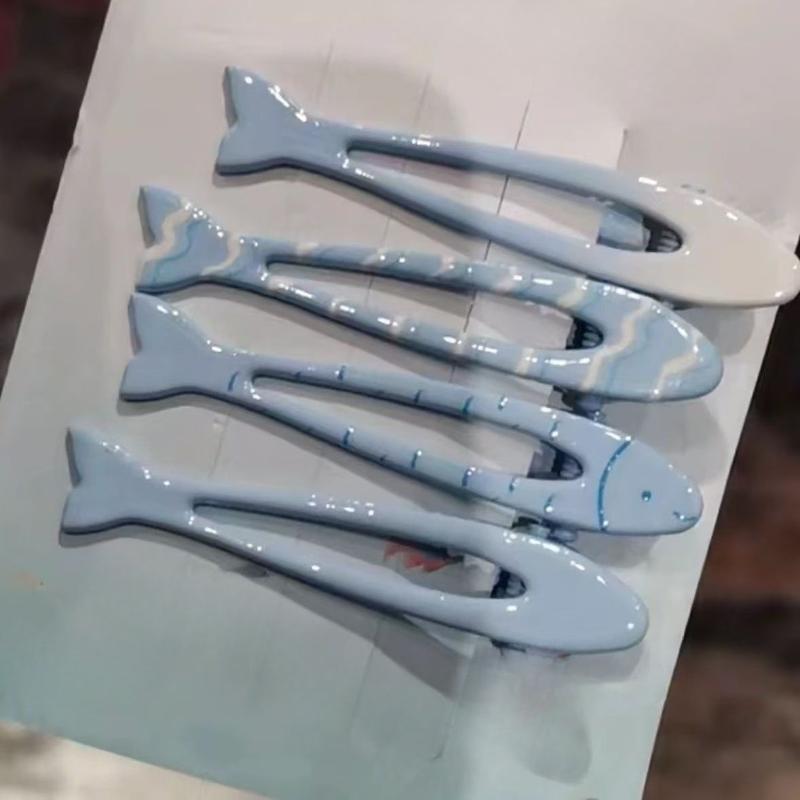 Blue Gradient Small Fish Metal Hair Clip Simple Versatile Side Duckbill Clips Hair Accessories Exquisite Cute Hair Accessories