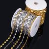 1M Stainless Steel Printed Dot Striped Square Necklace Chain Geometry Link Chains DIY Bracelet Accessory Jewelry Making Supplies