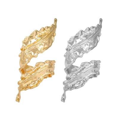 Браслет с неровными листьями для женщин, хип-хоп панк стиль, браслет на запястье, регулируемый размер, браслет-манжета, ретро украшение, аксессуары для фестиваля