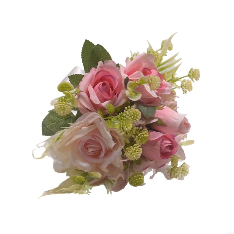 92MF Bridal Bouquets Artificial Rose Flower for Wedding Ceremony Photography