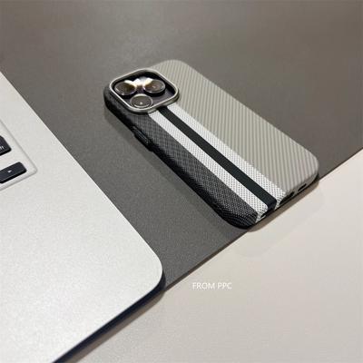 Для MagSafe Рельефный чехол из углеродного волокна для iPhone 17 Pro Max 15 16 Pro Чехол для телефона Металлическая рамка камеры Защитная оболочка Жесткий чехол