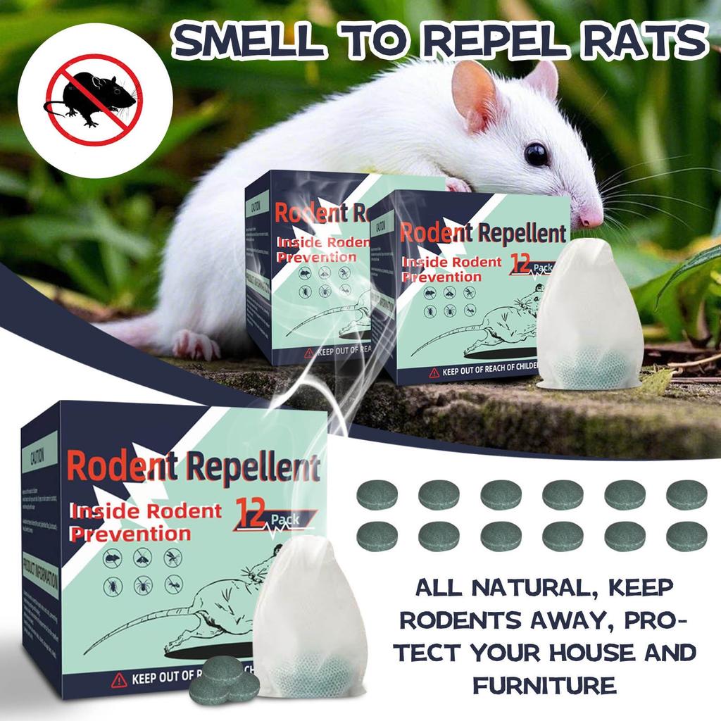 12 Pack Peppermint Oil For Mice Rats Squirrel Indoor & Outdoor Use, Natural Rat Mouse Deterrent Family & Pet Safe