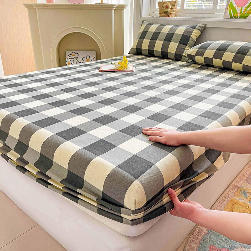 Cotton Bed Sheet on Elastic Cute Printed Mattress Cover for Kids Cartoon Pure Cotton Bed Linen (without Pillowcase)