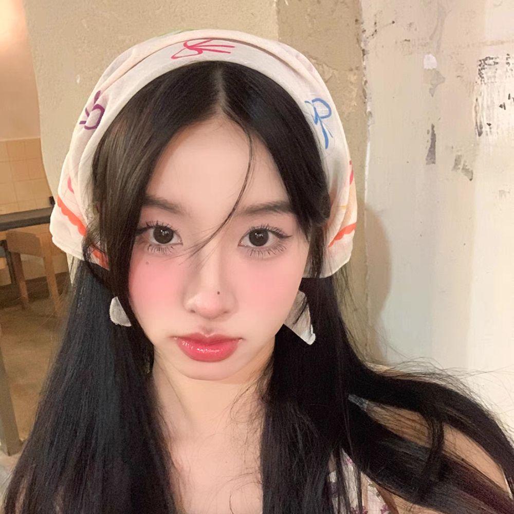 Elegant Sweet Bowknot Turban Korean Triangular Hair Band Elegant Fresh Small Scarf Girls