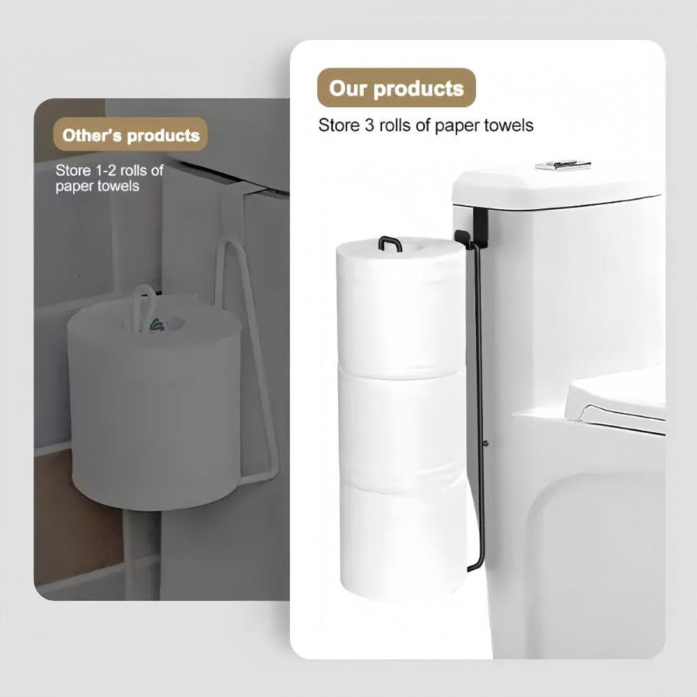 Extended Toilet Roll Paper Holder Wall Mounted Lengthen Tissue Storage Holder Bathroom