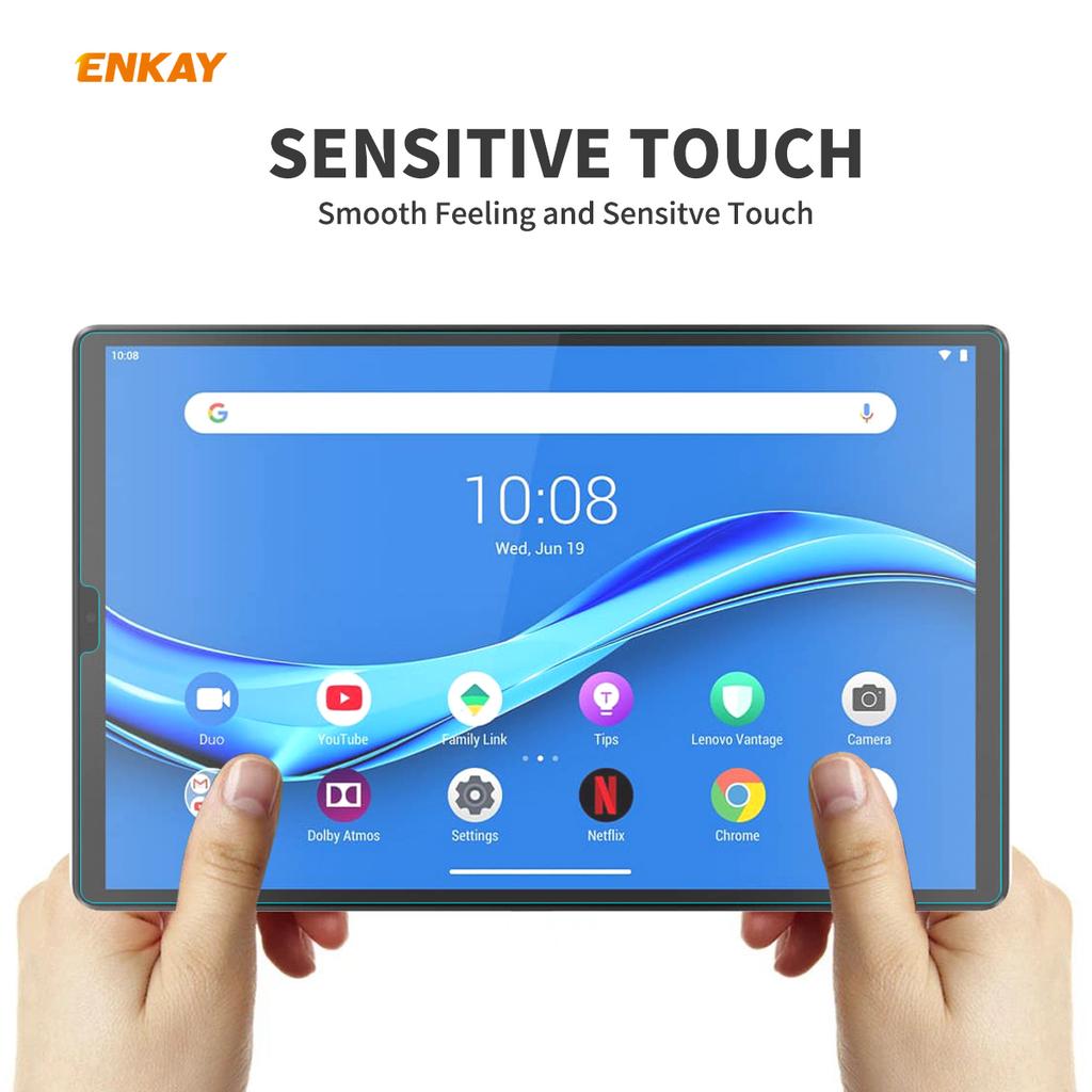 ENKAY 2Pcs/Set 0.33mm 9H 2.5D Arc Edge Tempered Glass Screen Protector for Lenovo Tab M10 Plus 10.3 TB-X606F/Tab K10
