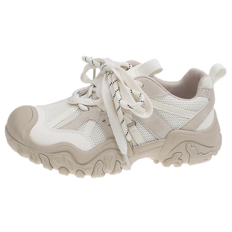 Уродливые милые ретро контрастные цветные вставки папины кроссовки женские 2025 новые на толстой подошве для активного отдыха походные сетчатые повседневные спортивные кроссовки