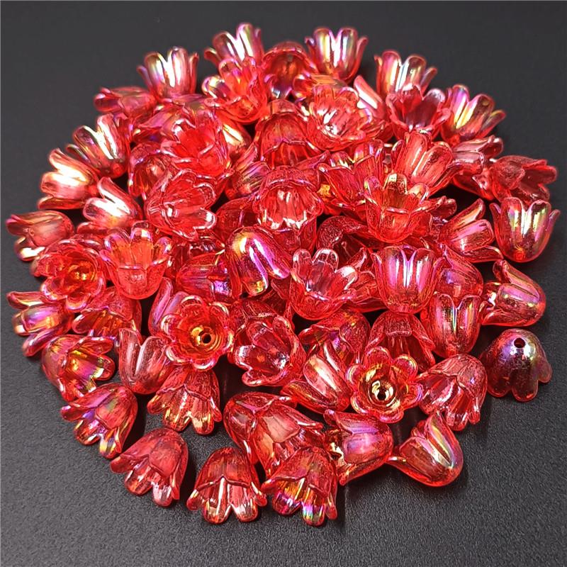 New AB/Solid Flower Holders for Bracelet Lily of the Valley Acrylic Loose Beads Making DIY Jewelry Accessories 20Pcs Necklace