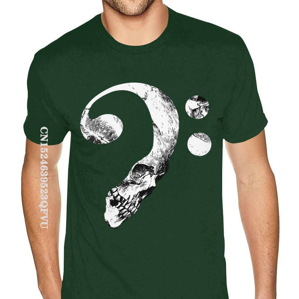 Басовый ключ череп ноты хлопок плюс размер для мужчин цветной индивидуальный большой размер аниме футболка мужские футболки английский стиль