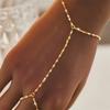 Dainty Boho Satellite Bead Finger Bracelet for Women Sexy Gold Color Hand Harness Chain Minimalist Valentine Summer Jewelry Gift