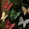 Flocking Finish Christmas Sequin Butterfly Ornament Artificial Butterfly Pendant  Home Decoration