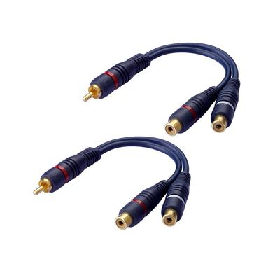 YFFSFDC RCA распределительный кабель RCA папа на 2 RCA мама Видео Аудио Y-тип RCA аудио кабель Преобразует моно в стерео Совместим с сабвуфером Видео