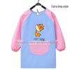 Kid's Waterproof Long-sleeved Reversible Painting Smock with Kindergarten Print - Protecting Clothes for Messy Activities.