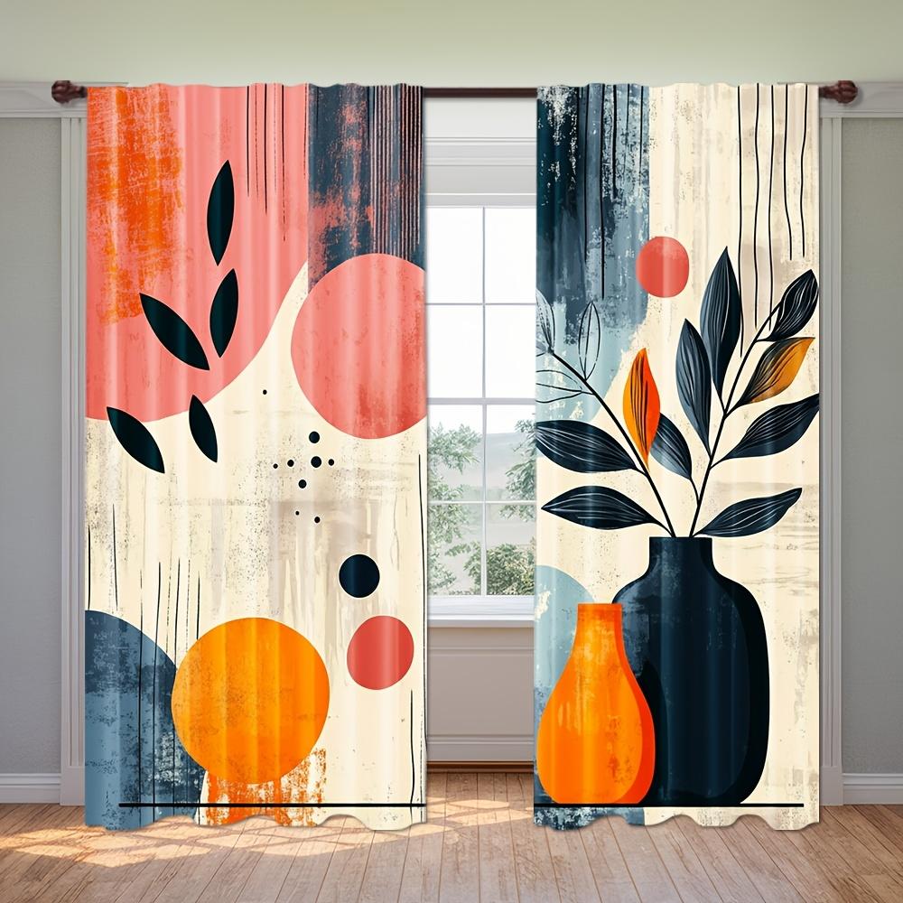 Abstract Bohemian Style Print Drapes Room Darkening Window Curta For Home Decor,Rod Pocket Blackout Curta Bedroom