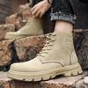 Autumn New Fashion Boots Men's High Top British Style Trendy Versatile Korean Sports Casuals Breathable Mid-Top Workwear Boots