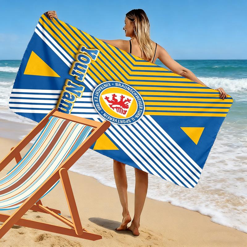 Name Custom Eintracht Frankfurt logo Print Beach Towel, Large Soft Quick Dry Towel for Beach Camping Swimming