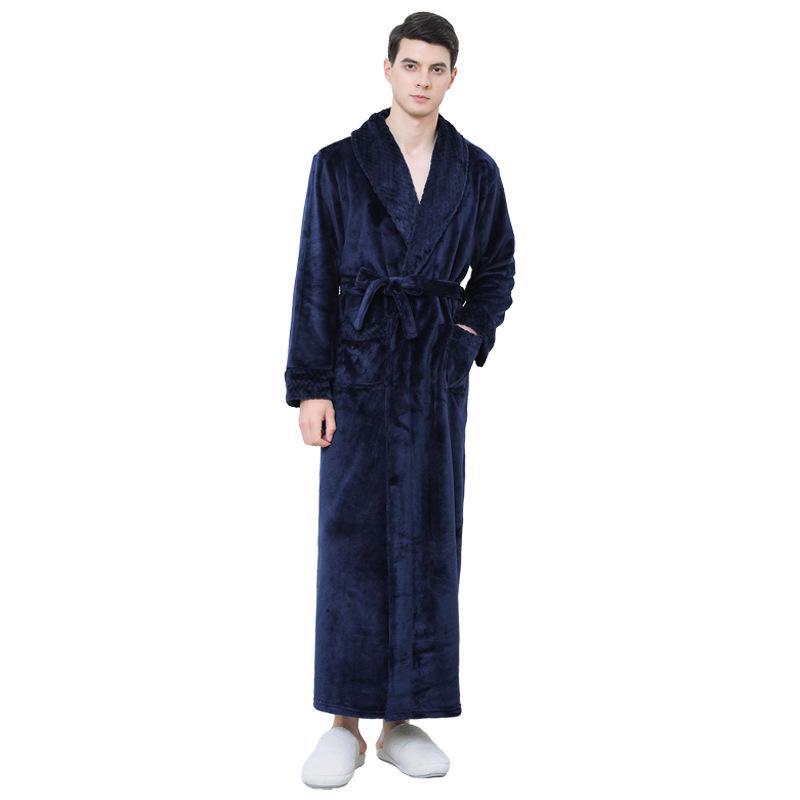 European & American Style Thick Flannel Bathrobe Pajamas for Autumn & Winter