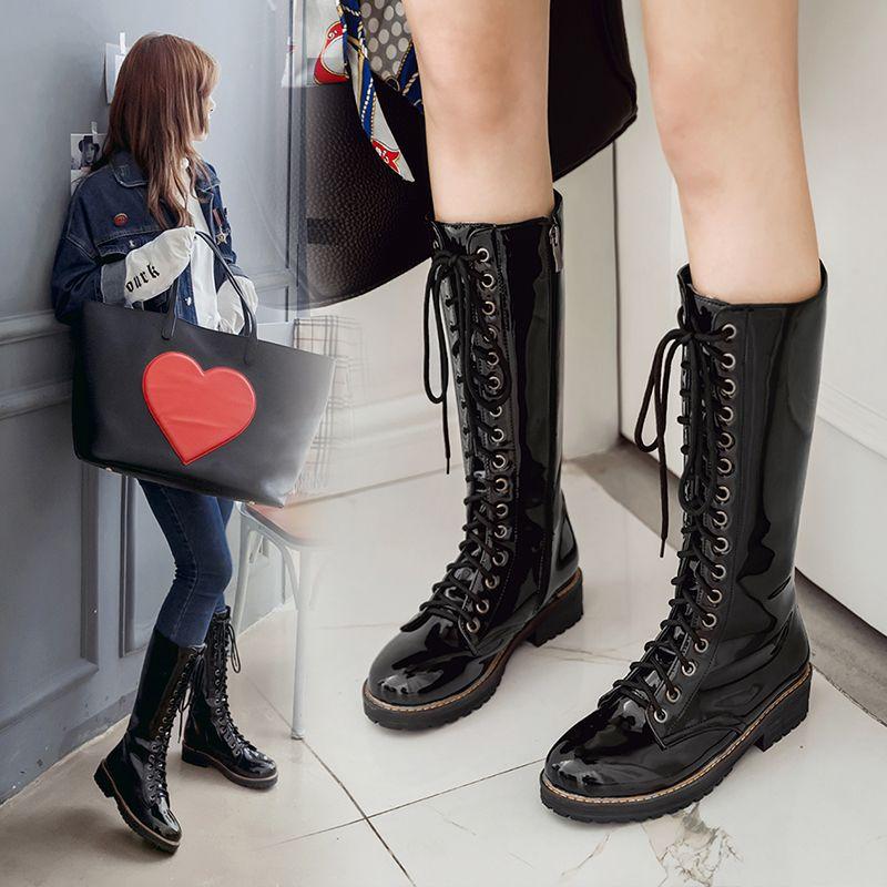 Fashion Woman Flat Boots Low Rubber Hoof Heels Sewing PU Short Plush with Women's Rubber Boots Rain Low PU Hoof Heels Sewing Short Plush