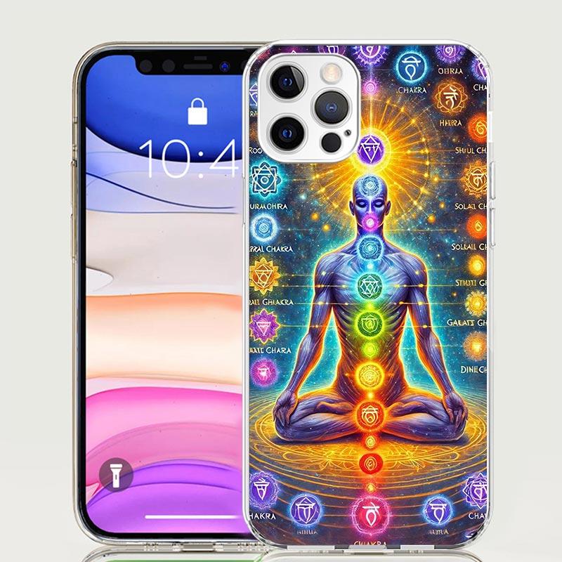 Чехол для телефона 'Йога Чакра Духовная Энергия Вселенная' Для iPhone 17 Air 16 15 Plus 11 14 Pro Max 13 Mini 12 7 8 + SE Патерн Арт Cust