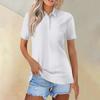 Women's Fashion Casual Lapel Short Sleeve Solid Color Shirt Women's Button Up Tops
