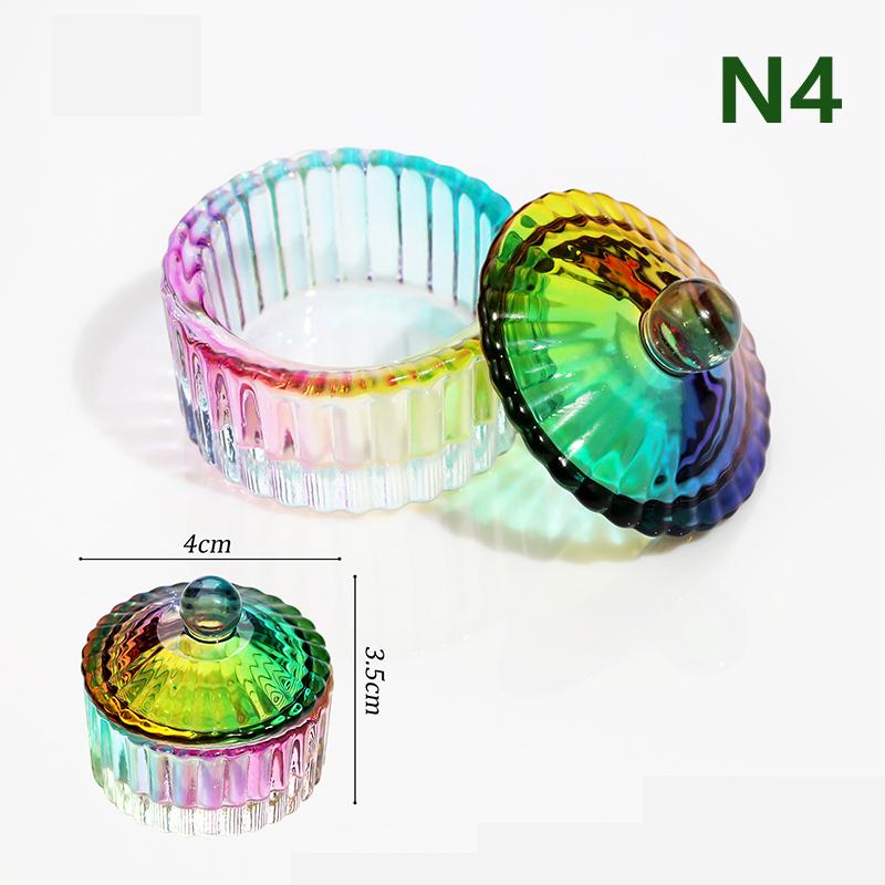 Aurora Colorful Nail Art Стеклянная щетка для чистки стеклянного стакана для пудры, ручка для мытья посуды, чаша с крышкой, держатель для маникюра, салонный инструмент