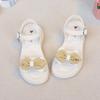 Girls Sandals With Rhinestone Bow Soft Rubber Sole Magic Tape Outdoor Play Beach Walking