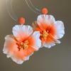 Silver Needle Flower Earrings Zinc Zinc Alloy Lafite Grass Earrings Simulated Flower Drop Earrings  Wedding