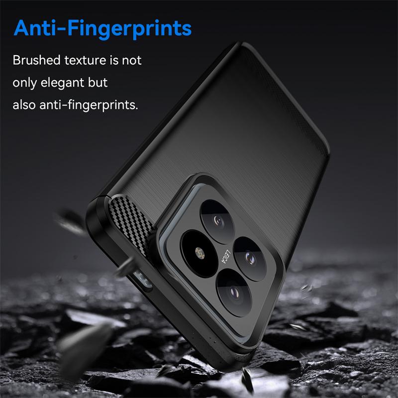 Чехол-накладка для Xiaomi 14 Pro Чехол Xiaomi Mi 14 Pro Capas Бампер для телефона Ударопрочный Чехол из мягкого ТПУ с карбоновым волокном Для Mi 13T 14 Pro Fundas