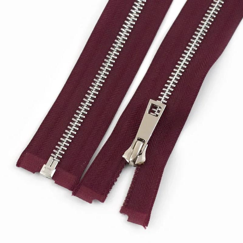 Meetee 5# Metal Zipper 40/50/60/70/80cm Single Slider Open-end Zippers Clothes Closures Zips Repair Kit DIY Sewing Accessories