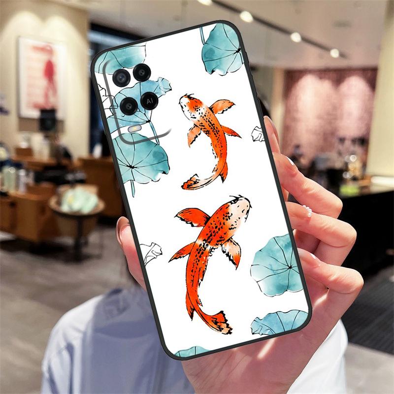 Чехол-книжка с изображением рыбы Кои Инь-Ян для Oppo A40 A60 A80 A18 A38 A58 A78 A98 A16 A76 A96 A15 A17 A77 A74 A94 A54 A57S