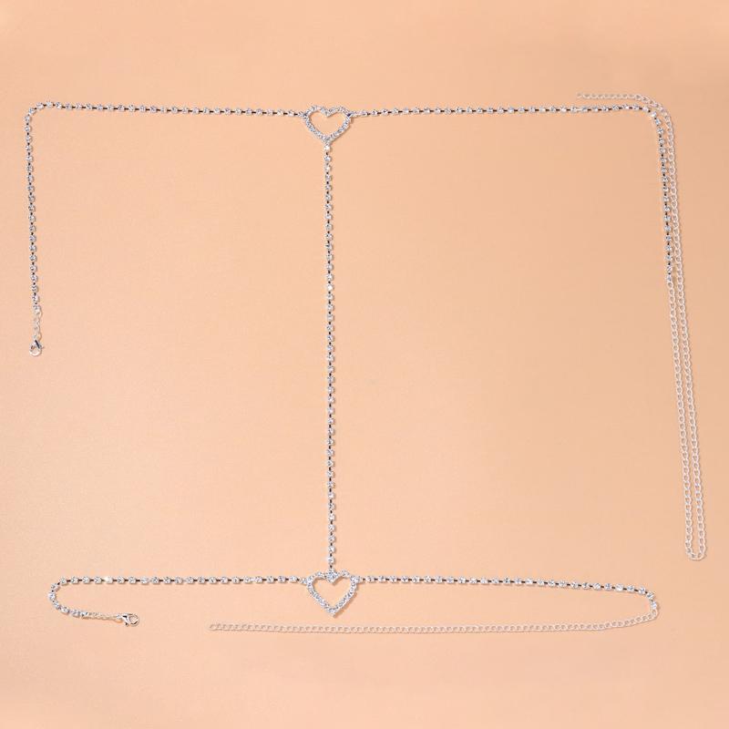 Stonefans Bohemian Crystal Heart Leg Chain Sexy Thigh Jewelry For Women Талия Живот Украшения Тела Подвязка Для Ног Стразы Цепочка