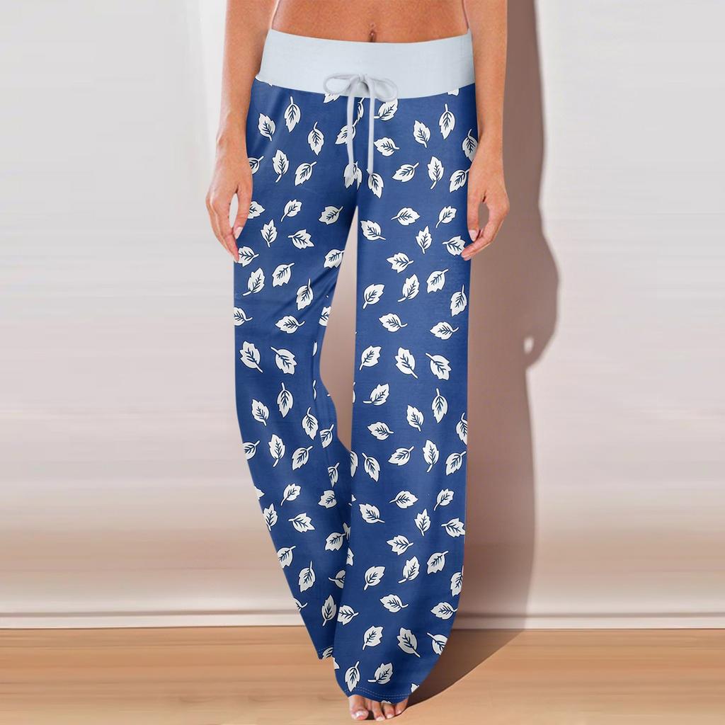 Женские повседневные спортивные брюки с винтажным принтом, пижамные брюки с карманами