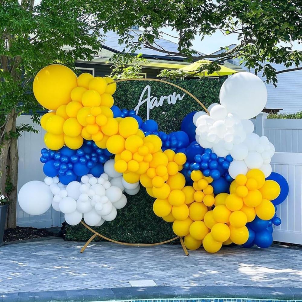 Royal Blue Yellow Balloon Arch Garland Kit Kid Birthday Party Ballon Decor Baby Shower Wedding Anniversary Graduation Decoration