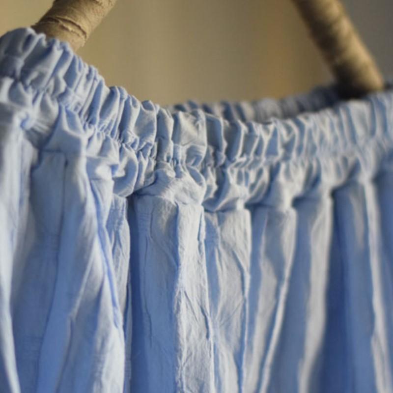 Johnature Женские винтажные юбки высокого качества, эластичная талия, синие, весенние, свободные, мягкие