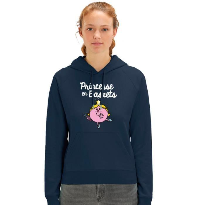 Sweat à capuche - Monsieur Madame - PRINCESSE EN BASKET - 100% coton - Poche kangourou - Manches longues