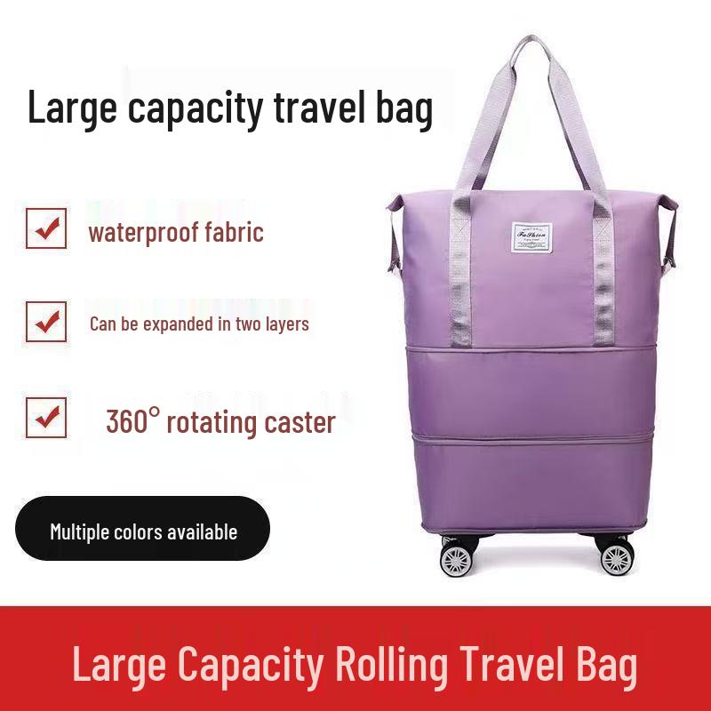 Очень большая расширяемая дорожная сумка-даффл на колесах: Разделение влажного/сухого, Легкий и Практичный для Дородового хранения и Деловых поездок.