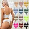 Underwear Set Women Without Steel Ring Sexy Backless Adjustable Halter Undershirt Thin Section Gathered Triangle Cup Bra Set