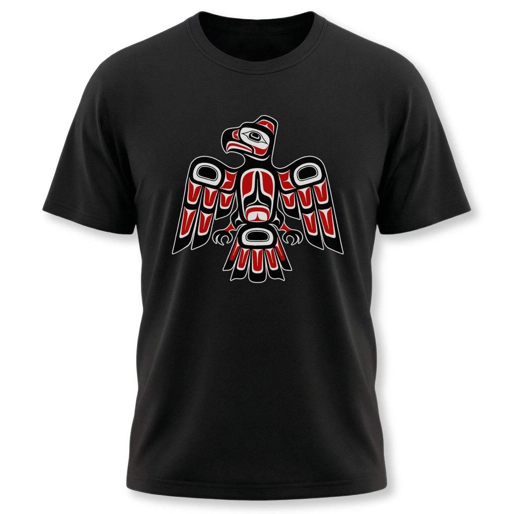 Indigenous Red & Black Eagle T-Shirt | Pacific Northwest Formline Art Tee