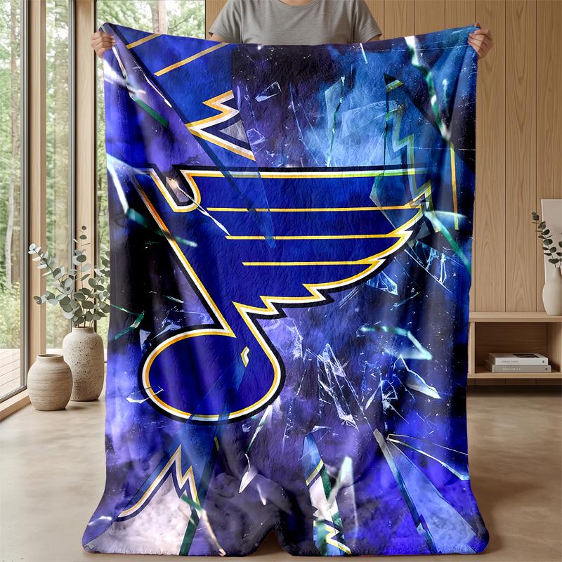 St. Louis BluesPrinted Flannel Blanket Cozy Skin-Friendly Warm Throw for Couch Bed Indoor Daily Use