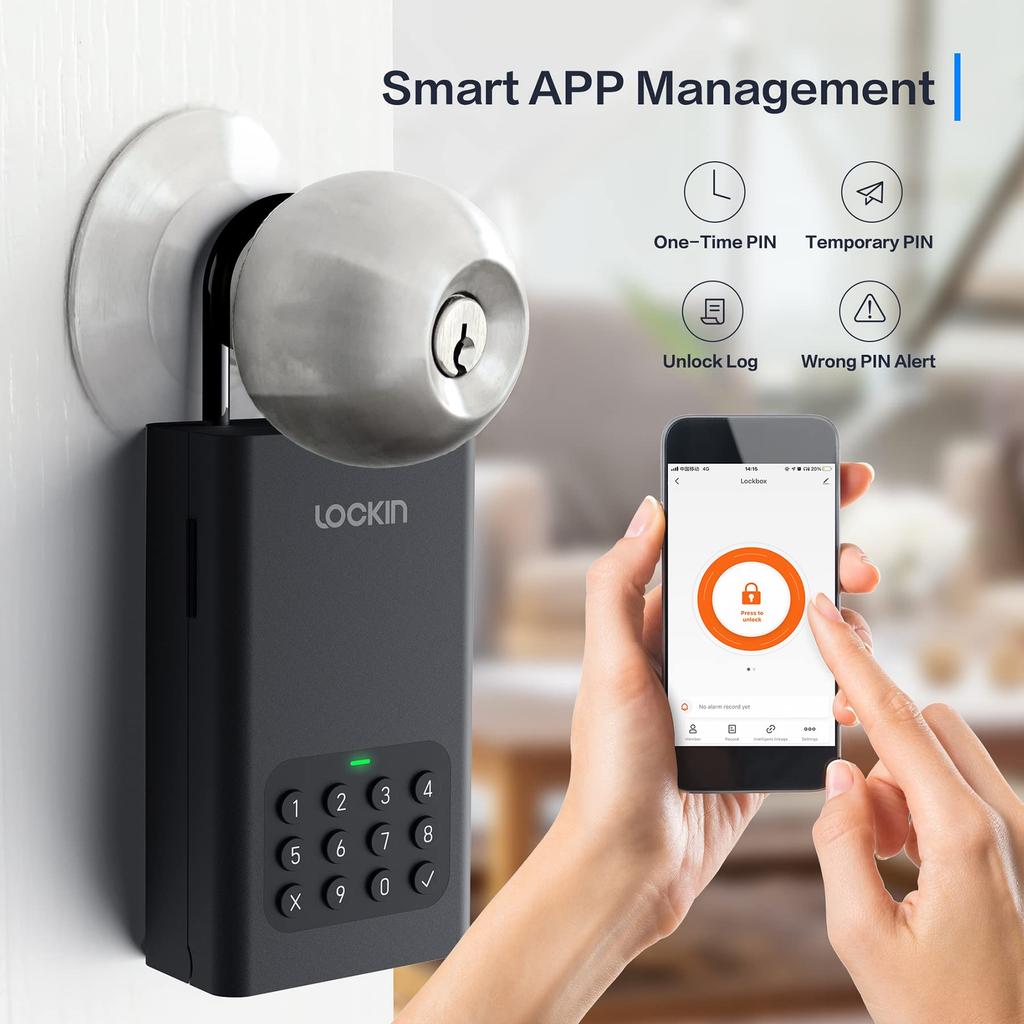 Lockin Smart Lock Box L1 Smart Lock Key Box Security Водонепроницаемый большой емкости для хранения ключей для модернизации входной двери с защитой от кражи