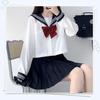 Матросская аутентичная темно-синяя красная бантовая длинная короткая школьная форма JK с плиссировкой для выпускного вечера и прощания с большим милым рукавом [GSYCL],