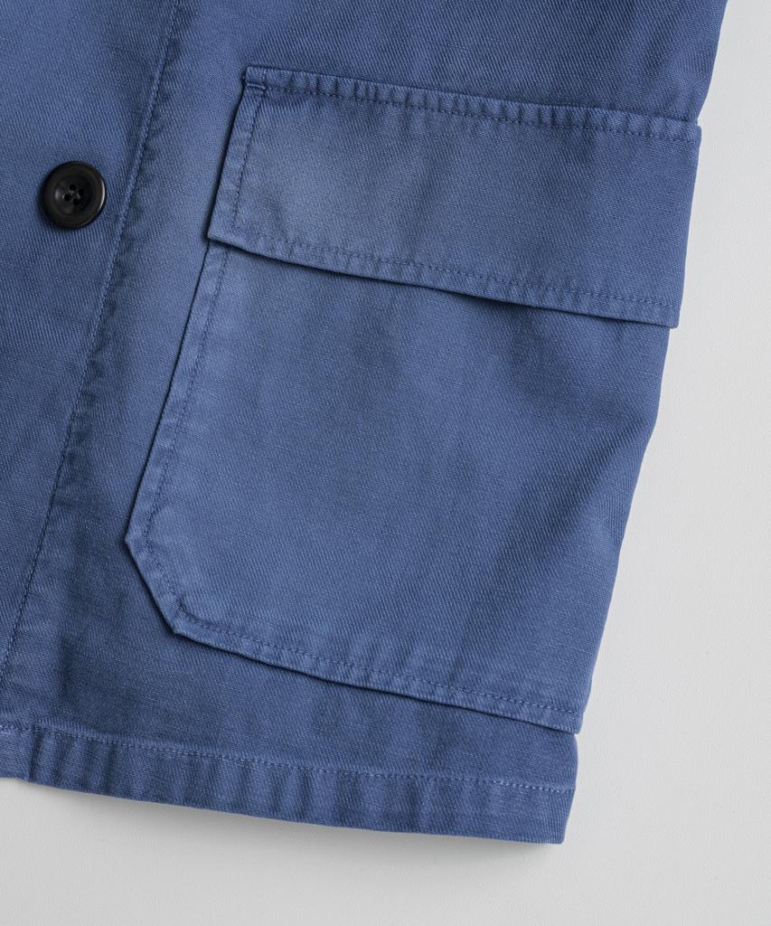 BEHEAVYER Dyed C/L French Db Jacket Faded Blue