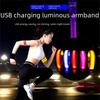LED Reflective Armband: USB-Charge Sports Bracelet for Night Running, Cycling, Signal Light Wristband with Fishnet Design.