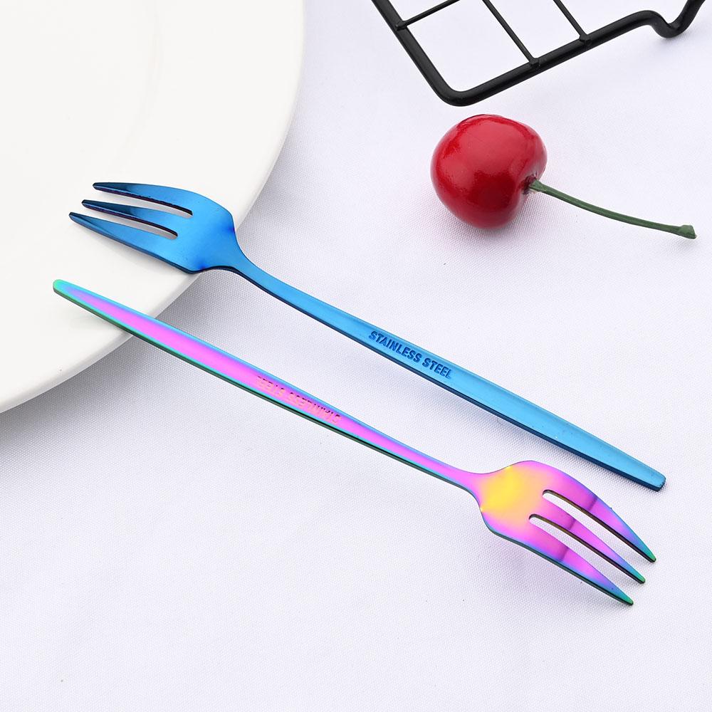 Набор из 6 мини-вилок для фруктового торта, закуски, набор из нержавеющей стали для чая, фруктовая вилка, десертная вилка, зеркальная золотая маленькая вилка для салата, столовая посуда